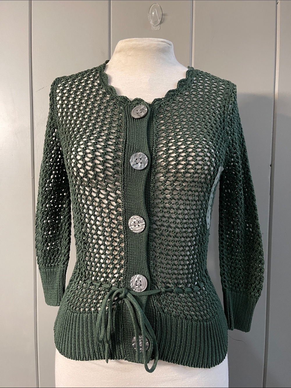 NWT Banana Republic Crochet Top Green Minimalist Boho Festival Hippie Coastal